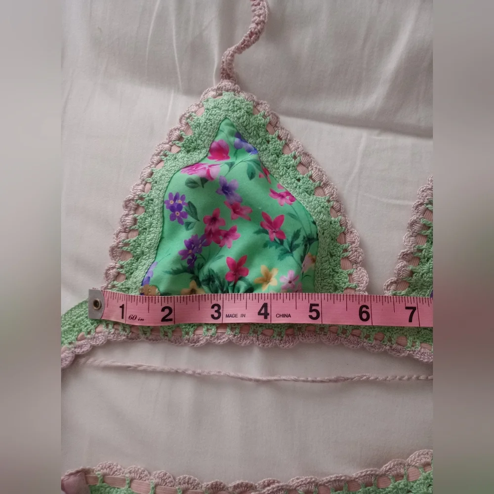 Rinikini Charlotte Lace Up Crochet Bikini Size Small - Picture 7 of 7